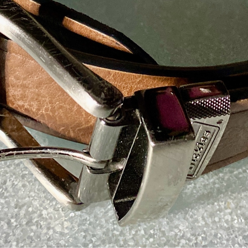 Dickies Men’s brown leather Belt  double- sided - Picture 6 of 16